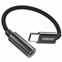 Enkay ENK-AT111 USB-C / 3.5mm AUX Adapter - Zwart - thumbnail