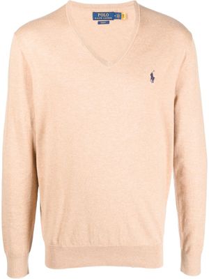 Polo Ralph Lauren pull à logo brodé - Marron