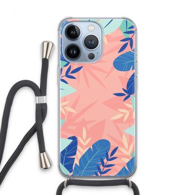 Tropisch: iPhone 13 Pro Transparant Hoesje met koord