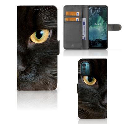 Nokia G11 | G21 | Telefoonhoesje | Met pasjeshouder | Zwarte Kat