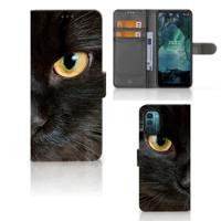 Nokia G11 | G21 | Telefoonhoesje | Met pasjeshouder | Zwarte Kat