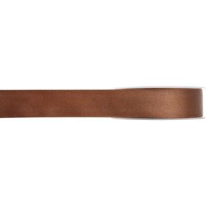 Hobby/decoratie satijnen lint - bruin - 1 cm x 25 meter - cadeauverpakking - polyester