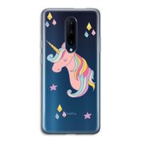 Roze eenhoorn: OnePlus 7 Pro Transparant Hoesje