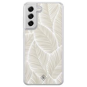 Samsung Galaxy S21 FE hybride hoesje - Palmy leaves beige