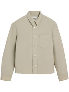 AMI Paris logo-embroidered shirt jacket - Vert