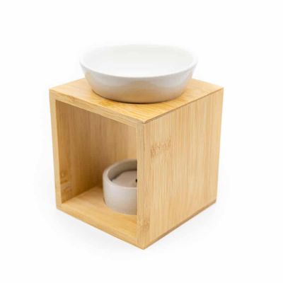 Luxe Aromabrander Bamboe - Wit