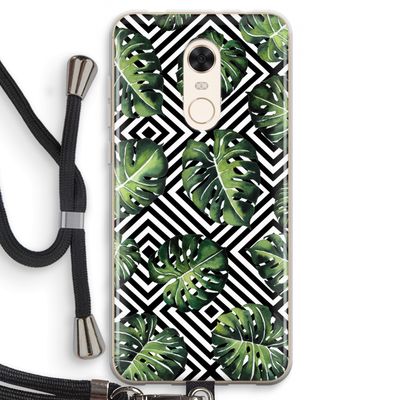 Geometrische jungle: Xiaomi Redmi 5 Transparant Hoesje met koord