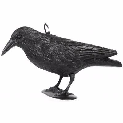 Vogelverschrikker/horror decoratie kraai/raaf - 1x - zwart - 36 cm - plastic