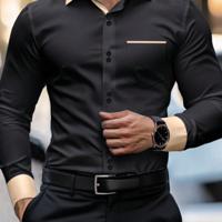 Bon&Bon Men's Khaki Casual Shirt - Long Sleeve Colorblock Polyester Multicolor / M