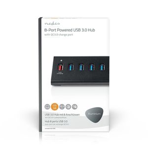 Nedis USB-Hub | USB Micro-B Female | USB-A Female | 8-Poorts | 1 stuks - UHUBUP3810BK