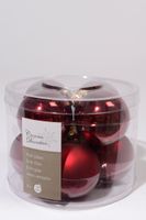 8 kerstballen ossenbloed glans-mat 70 mm - Ksd