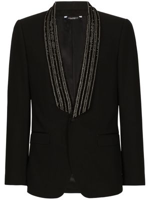 Dolce & Gabbana blazer boutonné à sequins en all over - Noir