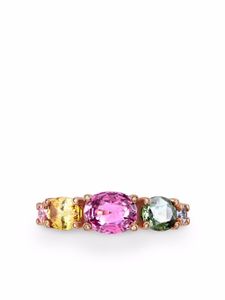 Pragnell bague Rainbow Fancy en or rose 18ct ornée de saphirs