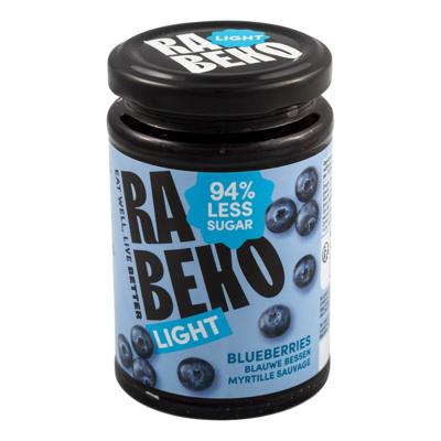 Rabeko blauwe bessen jam light 230 gram Rabeko blauwe bessen jam light 230 gram