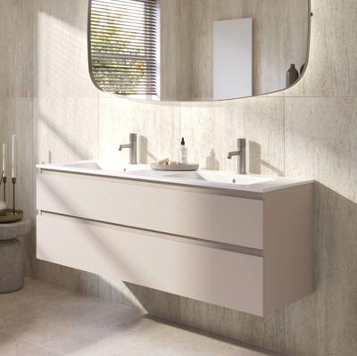 Ben Tendenza voorgemonteerd badmeubel incl. mat witte keramische wastafel 142,7x46x61,5cm zand