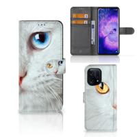 OPPO Find X5 | Telefoonhoesje | Met pasjeshouder | Witte Kat OPPO Find X5 | Telefoonhoesje | Met pasjeshouder | Witte Kat