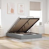 Bedframe zonder matras 140x190 cm stof lichtgrijs