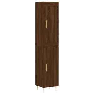 vidaXL Hoge kast 34,5x34x180 cm bewerkt hout bruin eikenkleur