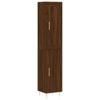 vidaXL Hoge kast 34,5x34x180 cm bewerkt hout bruin eikenkleur - thumbnail