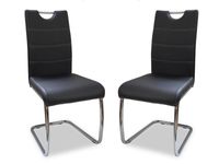 Set van 4 stoelen ELIA PU zwart - thumbnail