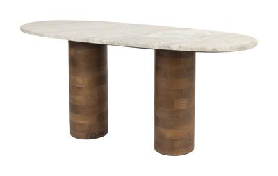 ZILT Salontafel 'Danicia' Marmer en Mangohout, 100 x 40cm