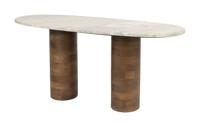 ZILT Salontafel 'Danicia' Marmer en Mangohout, 100 x 40cm
