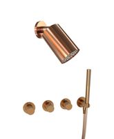 Blaufoss Pavilion thermostatische kraan Inbouw regendoucheset met regendouchekop 14 x 9 cm Brushed Rosegold