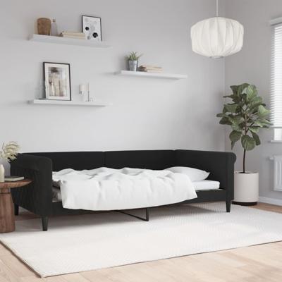 Slaapbank 100x200 cm fluweel zwart