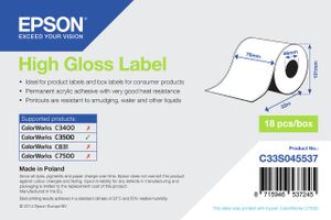 Epson High Gloss Label - Continuous Roll: 76mm x 33m