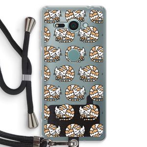 Slapende poes: Sony Xperia XZ2 Compact Transparant Hoesje met koord
