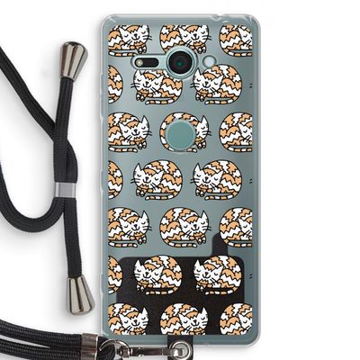 Slapende poes: Sony Xperia XZ2 Compact Transparant Hoesje met koord
