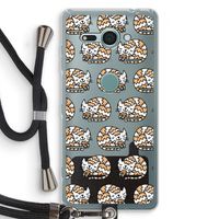 Slapende poes: Sony Xperia XZ2 Compact Transparant Hoesje met koord