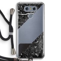 Zwart marmer: LG G6 Transparant Hoesje met koord