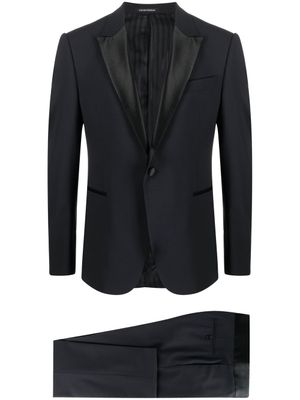 Emporio Armani costume à veste à simple boutonnage - Bleu