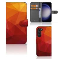 Book Case voor Samsung Galaxy S23 Plus Polygon Red | Portemonnee hoesje