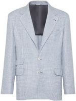 Brunello Cucinelli blazer en lin à carreaux - Bleu - thumbnail