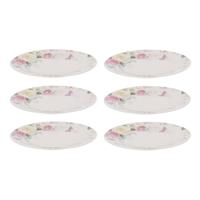 4goodz Spring set 6 stuks Porseleinen Ontbijtborden 19 cm met Bloemen - thumbnail