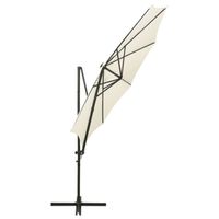 The Living Store Parasol LED 300x255 cm - Zand - Stof met PA-coating - Aluminium