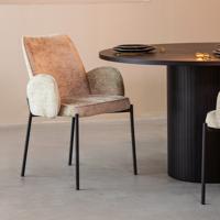 LABEL51 Eetkamerstoel Joni - Beige - Elegance - Black Frame