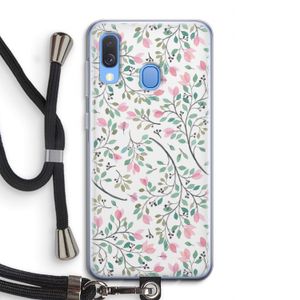 Sierlijke bloemen: Samsung Galaxy A40 Transparant Hoesje met koord