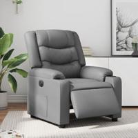 Fauteuil verstelbaar elektrisch kunstleer grijs