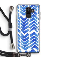 Blauwe pijlen: Samsung Galaxy J8 (2018) Transparant Hoesje met koord