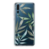 Tropical watercolor leaves: Huawei P20 Pro Transparant Hoesje - thumbnail