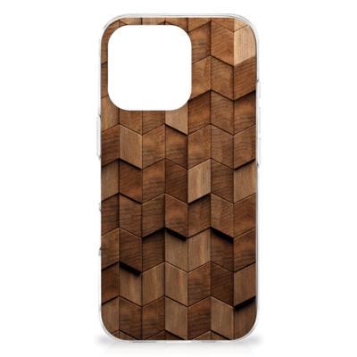 Bumper Hoesje voor iPhone 16 Pro Wooden Cubes Bumper Hoesje voor iPhone 16 Pro Wooden Cubes