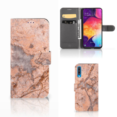 Samsung Galaxy A50 | Bookcase | Marmer Oranje
