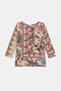 T-shirt met boho-patch - WHITE - XL