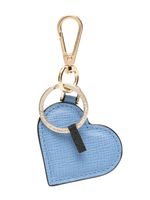 Smythson porte-clés Heart en cuir - Bleu