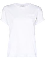 Brunello Cucinelli t-shirt à manches retroussées - Blanc