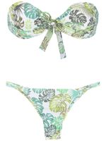 Amir Slama bikini bandeau à imprimé végétal - Vert - thumbnail