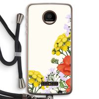 Wilde bloemen: Motorola Moto Z Force Transparant Hoesje met koord